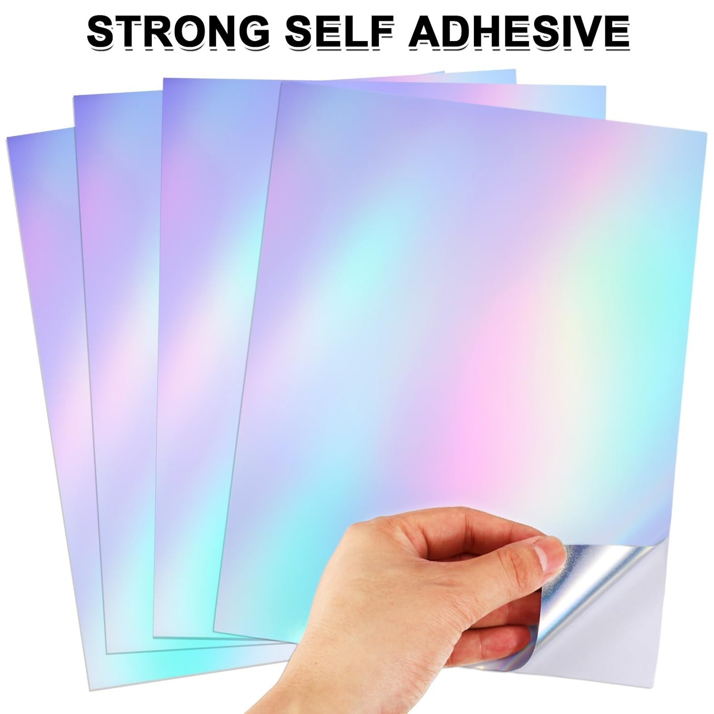 200 Sheets Holographic Printable Vinyl Sticker Paper 8.5x11" Self-Adhesive Gloss6