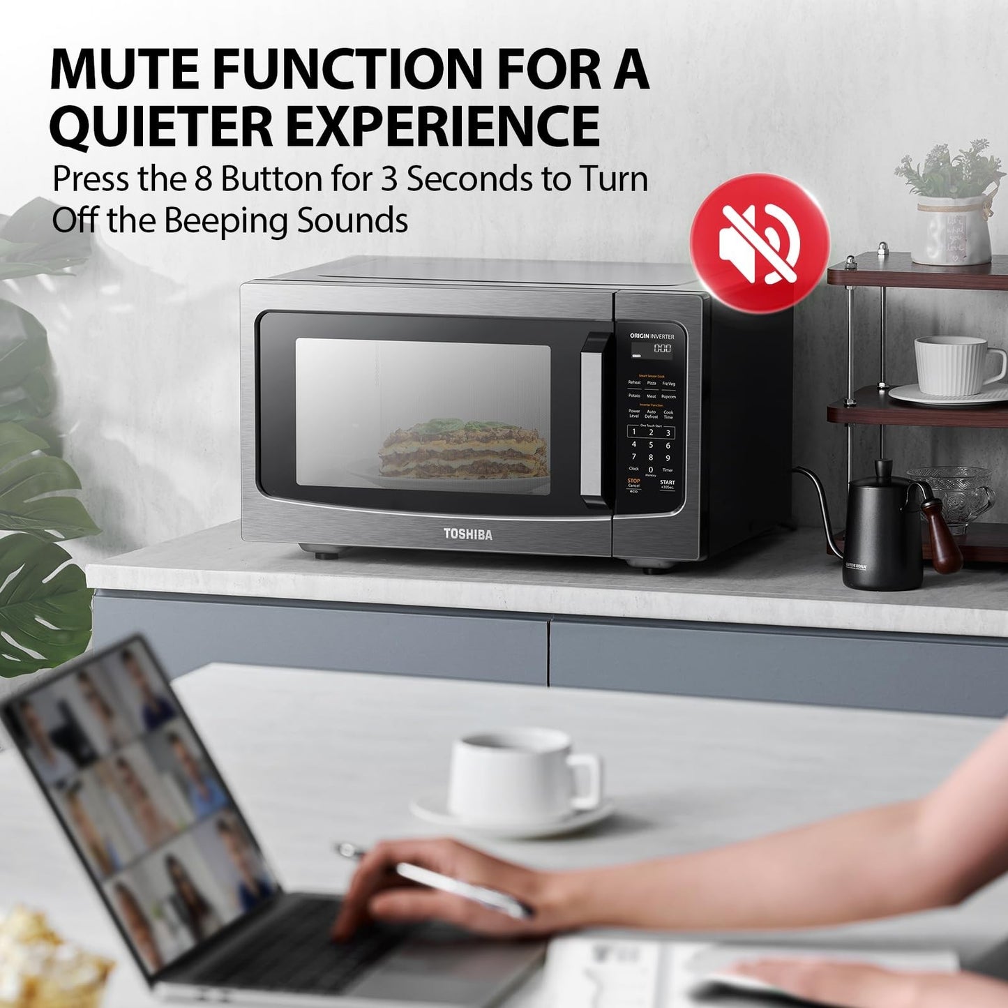 Countertop Microwave Oven 1.6 Cu.Ft, Inverter Technology, Smart Sensor, 1250W, B5