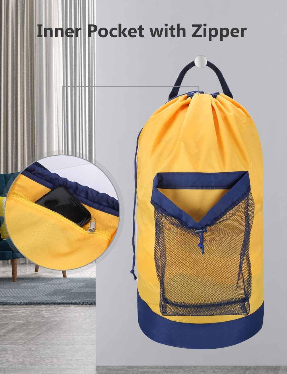 Optimized eBay Title:  "Durable Laundry Backpack with Shoulder Straps & Mesh Po4