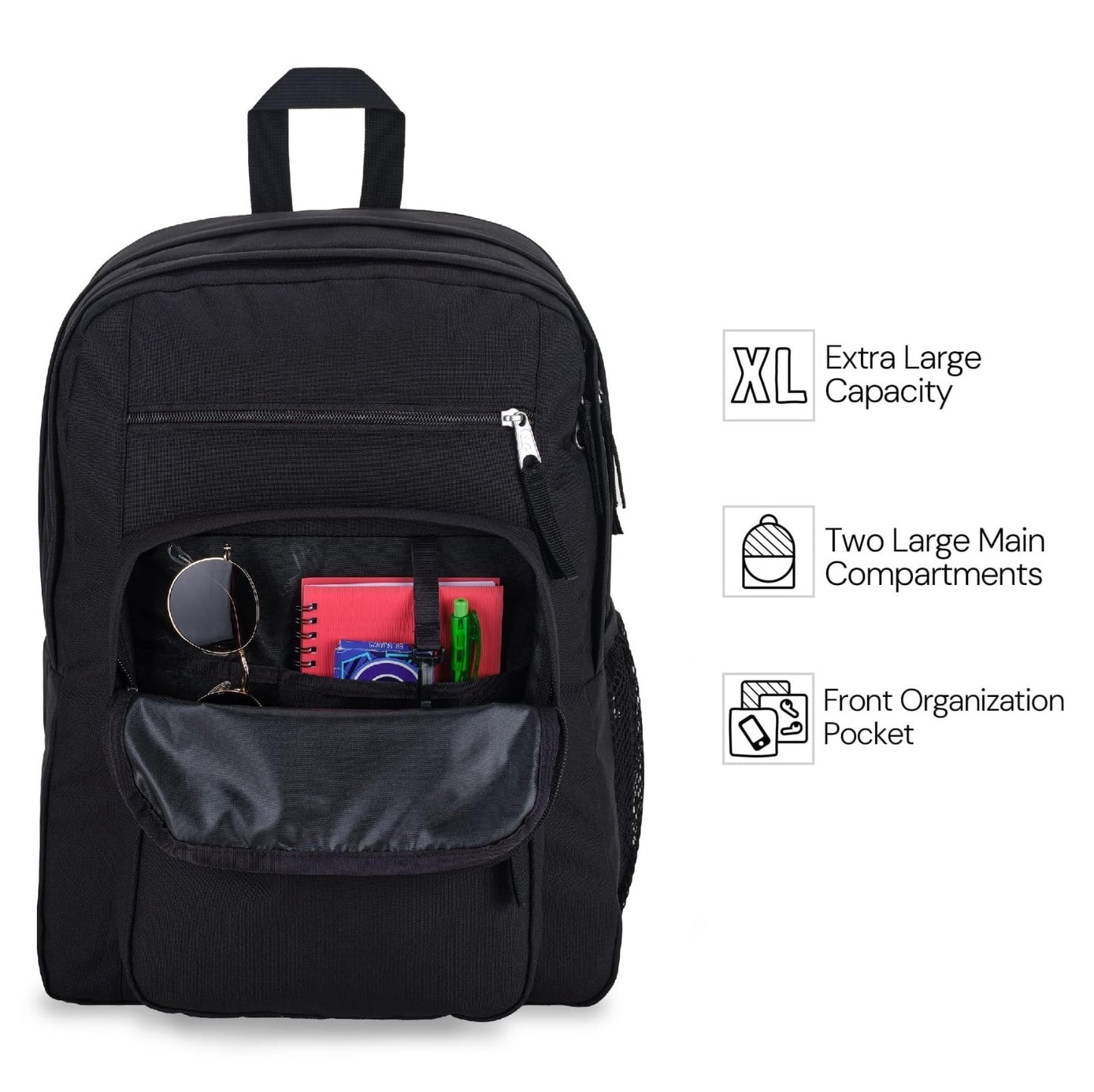 Ergonomic Laptop Backpack with 2 Compartments, 15” Sleeve, Haul Handle   Black5