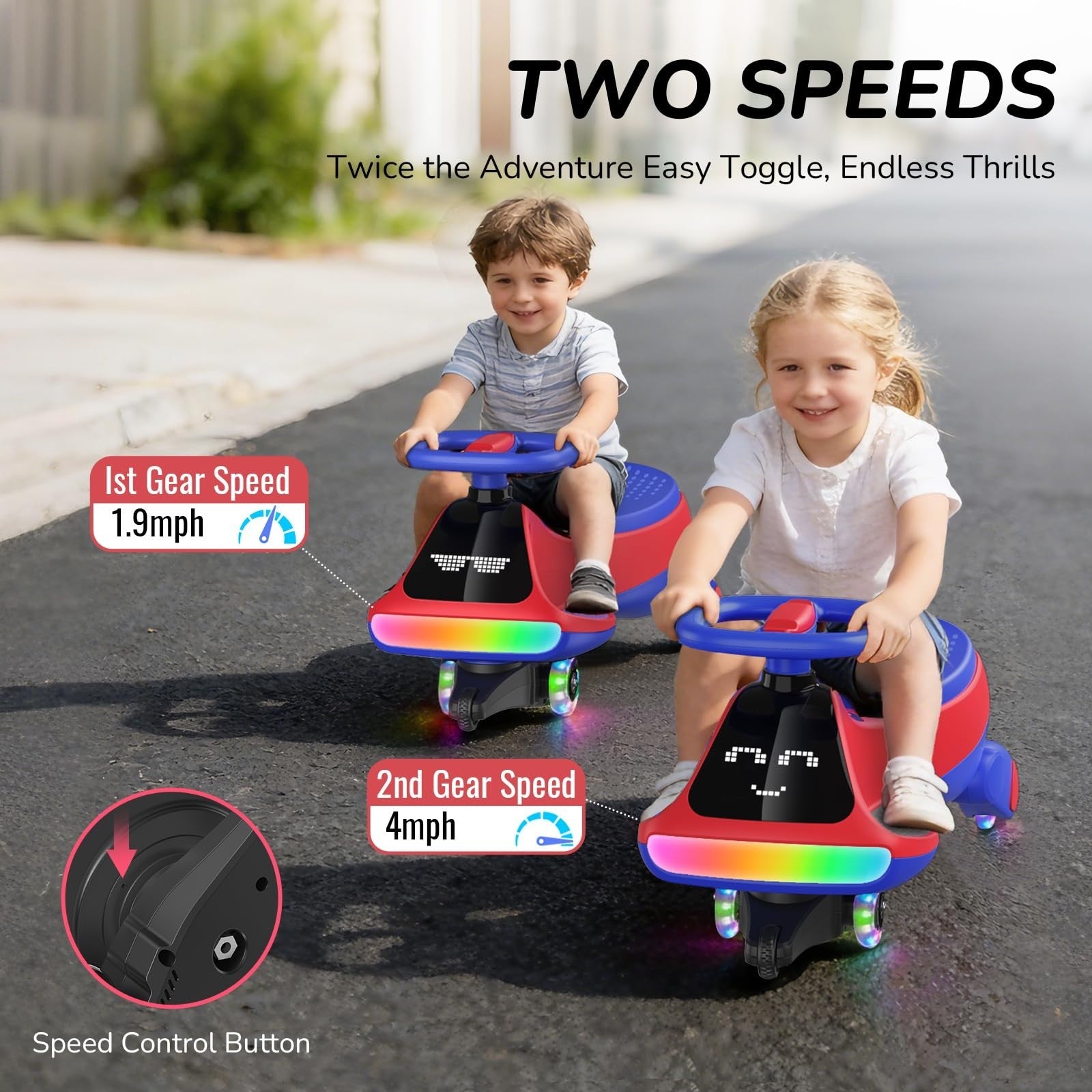 12V Electric Wiggle Car for Kids - Fun Ride-On Toy, Birthday Gift for Ages 3+5