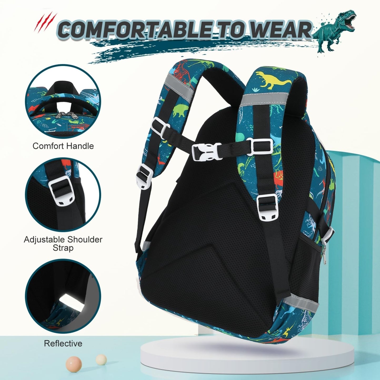Luminous Boys Backpack Set   3PCS with Lunch Box & Pencil Case   School Gear4