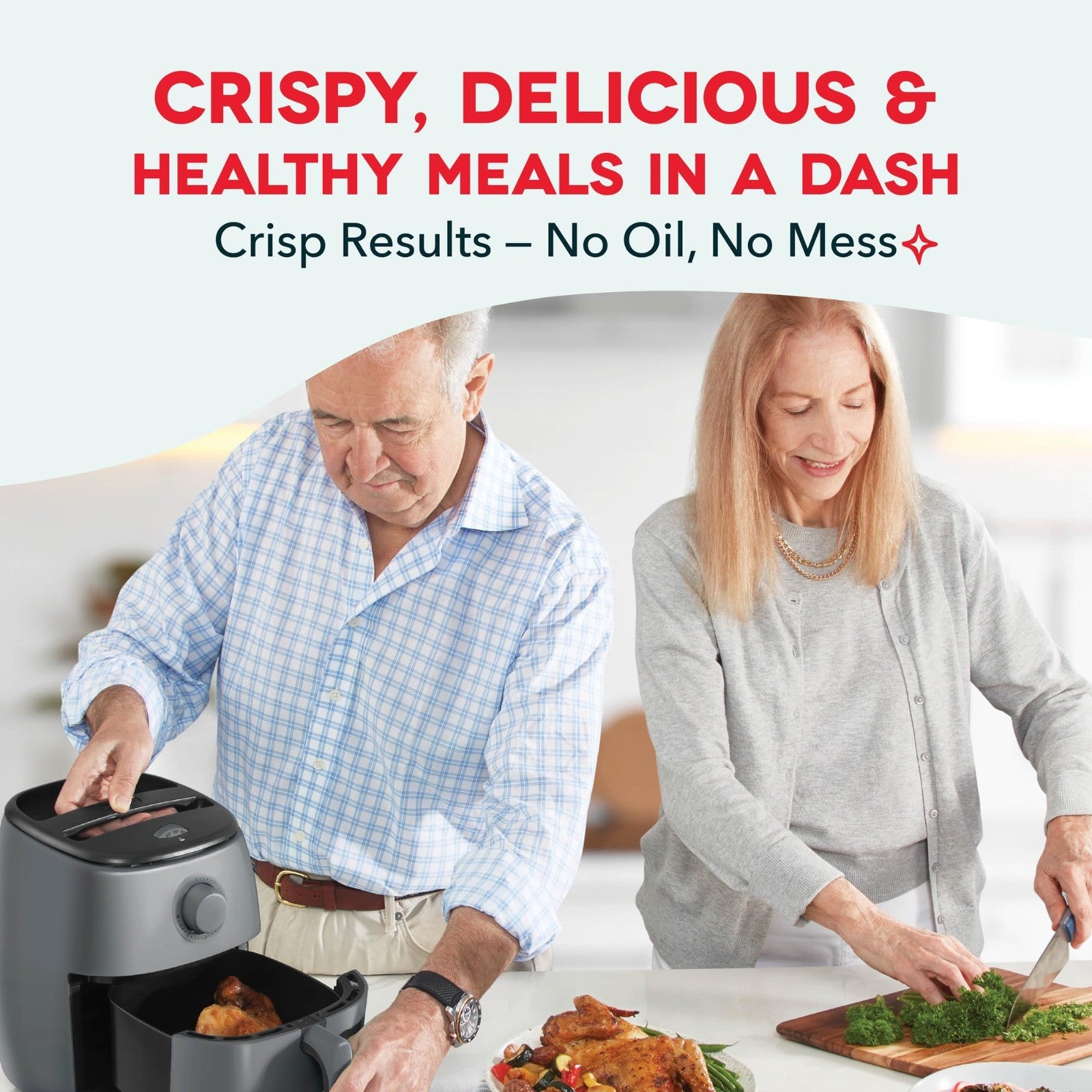 Compact Air Fryer with Adjustable Temp Control, Nonstick Basket, 2.6 Quarts3