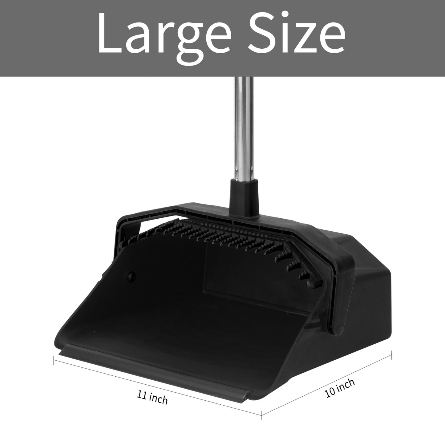 3-Pack Commercial Broom & Dustpan Set, 51'' Long Handle, Self-Cleaning Teeth, Id2
