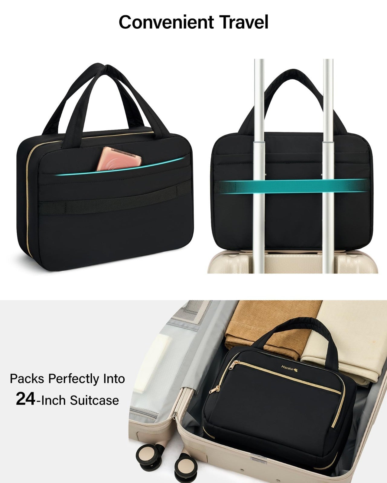 Portable Hanging Travel Toiletry Bag for Women | Leak-Proof, Water Resistant, Ea5