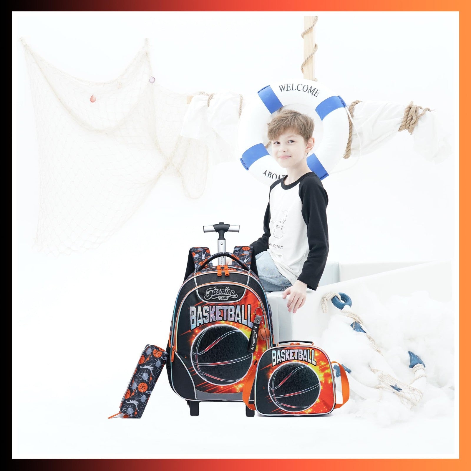 Kids Rolling Backpack with Wheels & Lunch Box   3 in 1 Travel Luggage for Boys 86