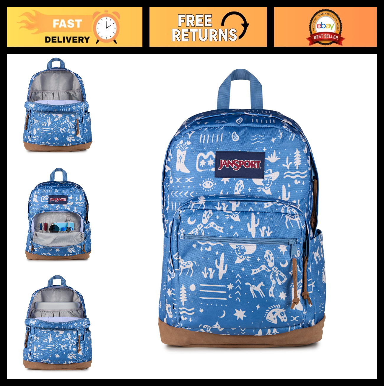 Durable Daypack Backpack with Padded 15" Laptop Sleeve & Water Bottle Pocket   B0