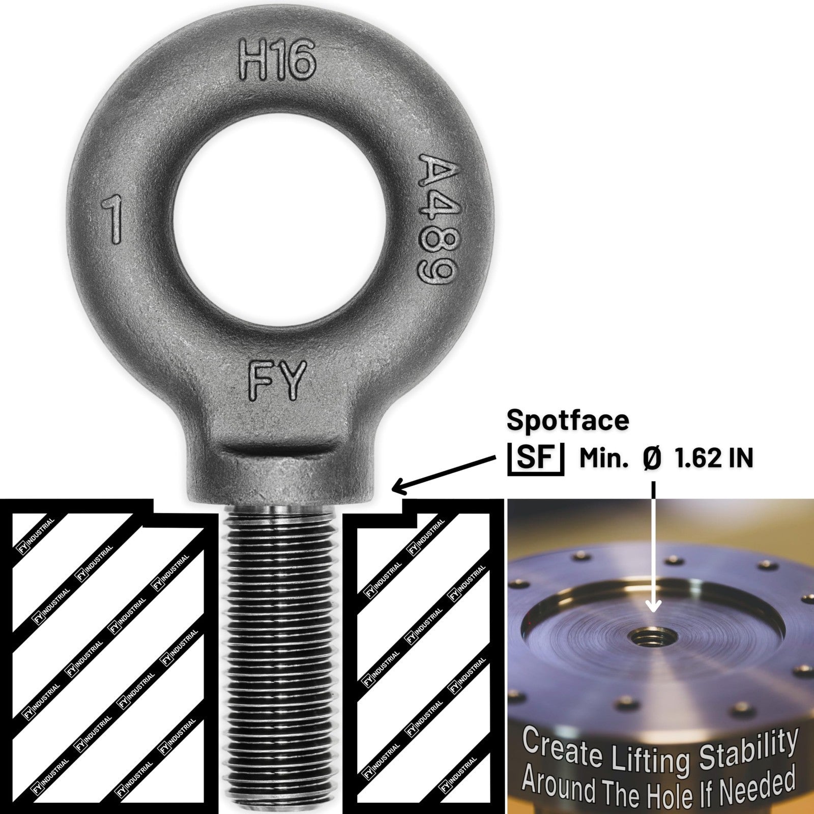 4 Pcs Lifting Shoulder Eye Bolts 1"-8 X 2-1/2" Heavy Duty Hardware Fasteners4