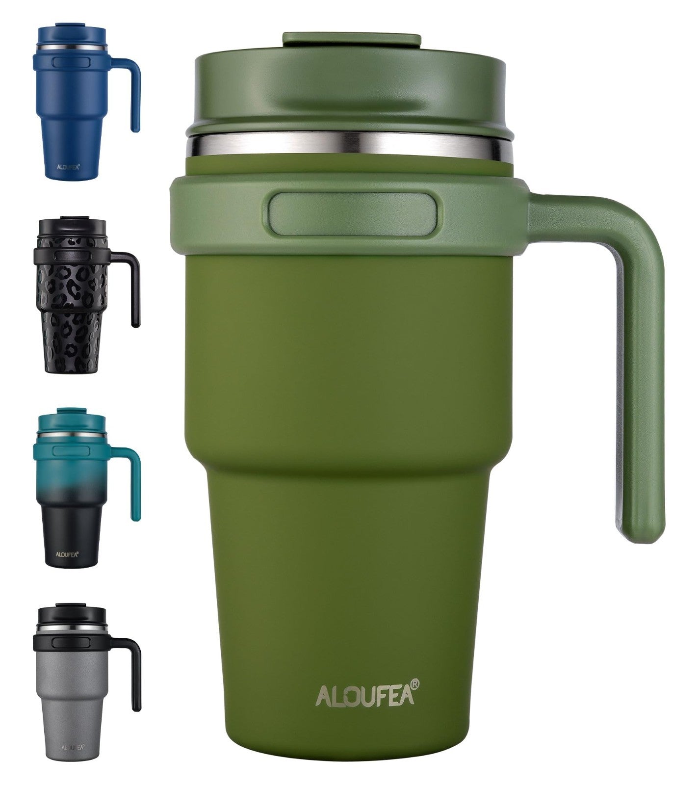 Insulated 20 oz Coffee Mug Tumbler with Handle, Stainless Steel Travel Cup, Leak1