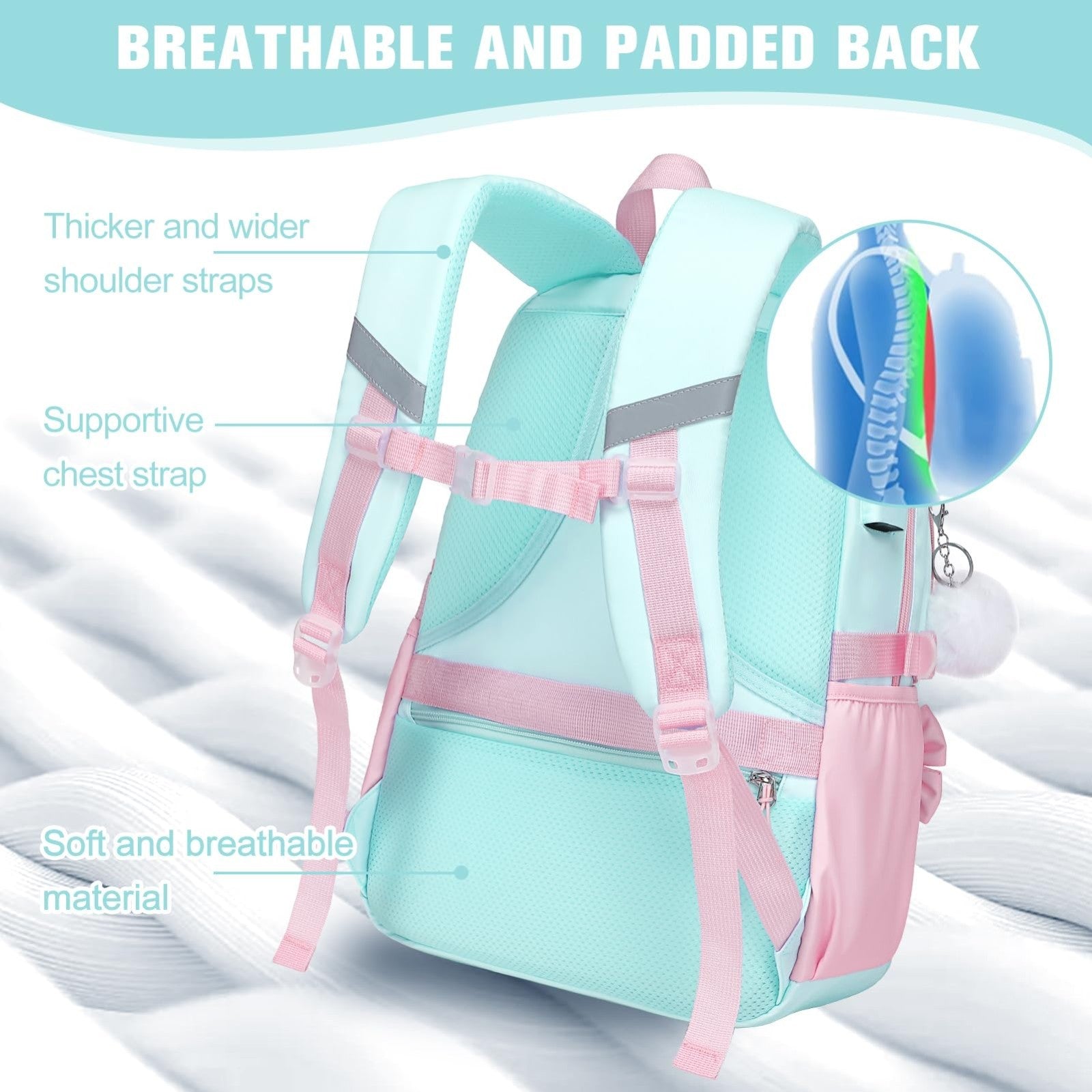 Cute Bow Backpack for Girls   School Bag Set with Lunch Bag & Pen Case4