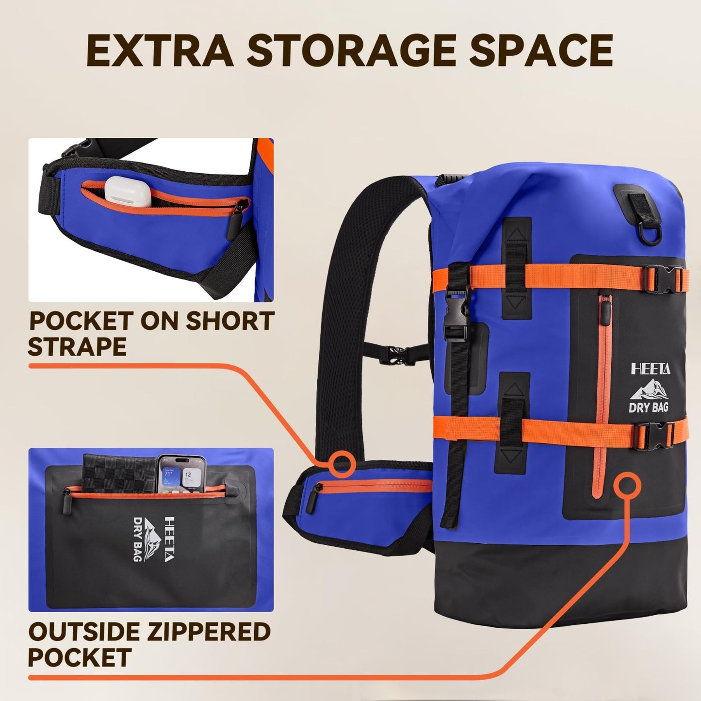 Waterproof Dry Bag Backpack 40L for Hiking, Kayaking, Travel & Camping Gear4