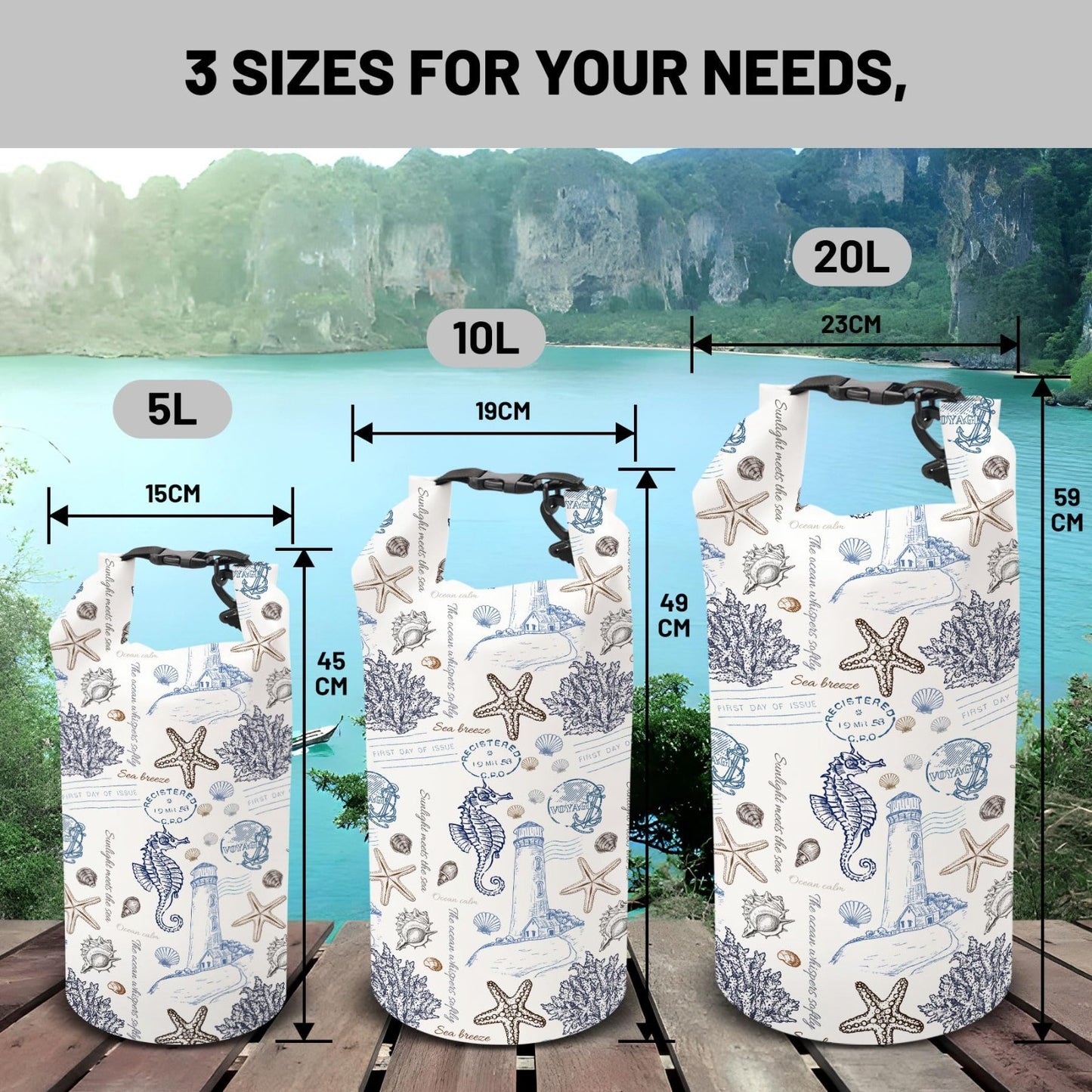 Waterproof Dry Bag Backpack - Lightweight Floating Bags for Kayaking, Fishing, S2