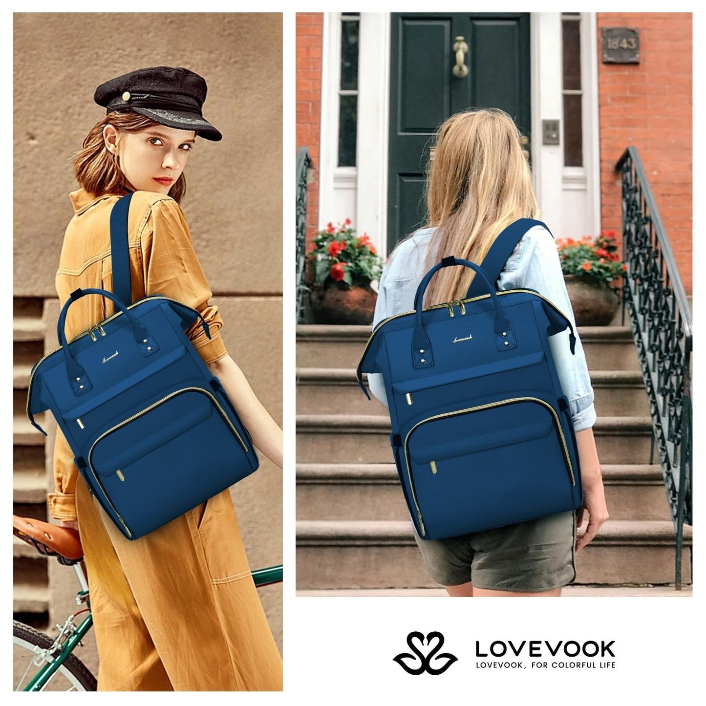 Stylish 17" Laptop Backpack for Women   Waterproof Travel Bag with USB Port, Per2