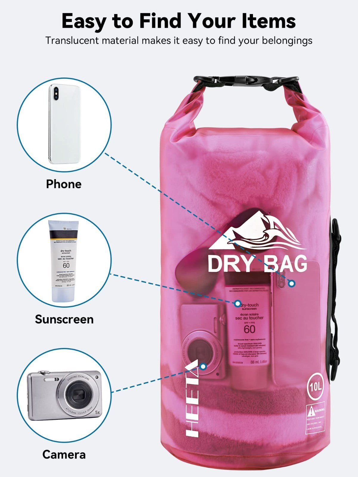 Waterproof Dry Bag for Travel, Kayaking, Boating - 5L/10L/20L/30L/40L Lightweigh6