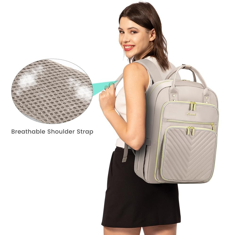 Stylish Water Resistant Laptop Backpack for Women, USB Charging, Travel Work Bag7