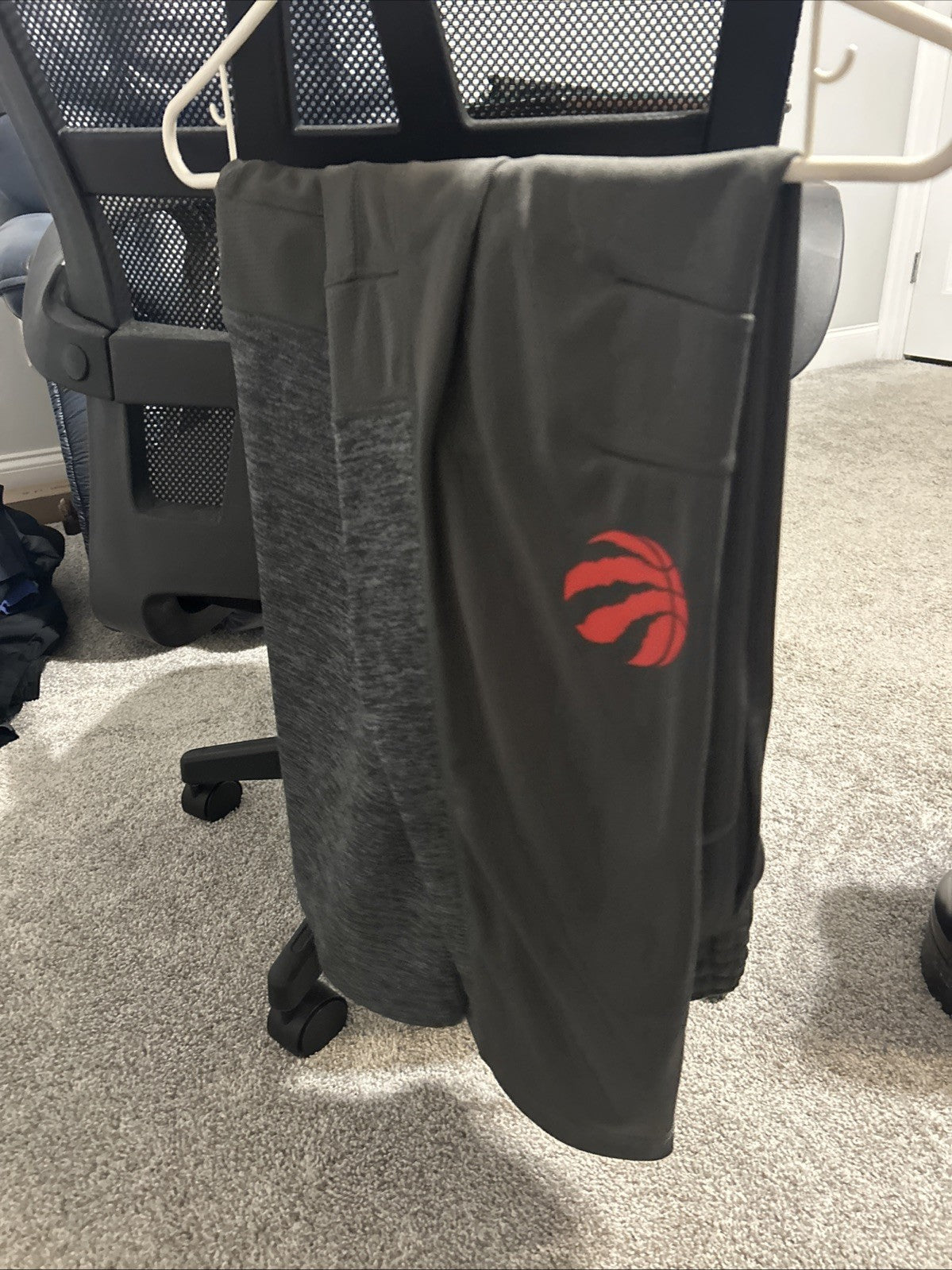 Toronto Raptors Pants Youth Size Large Grey adidas Joggers Tapered NBA Warmup0
