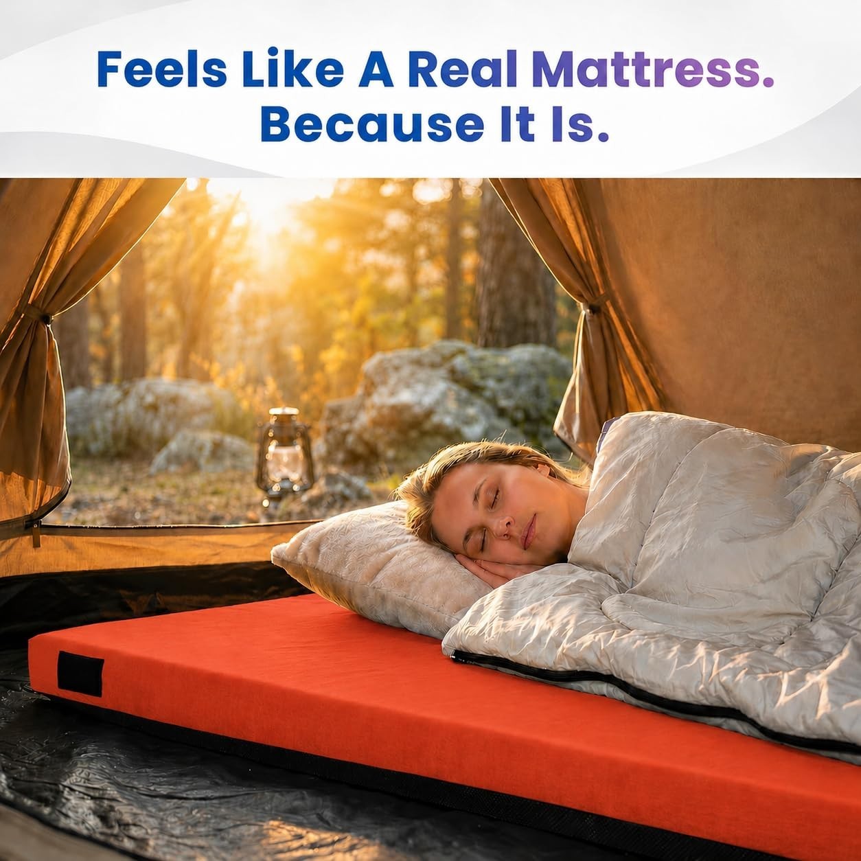 AirCell Memory Foam Camping Mattress Pad   Portable CertiPUR US Sleeping Mat for7