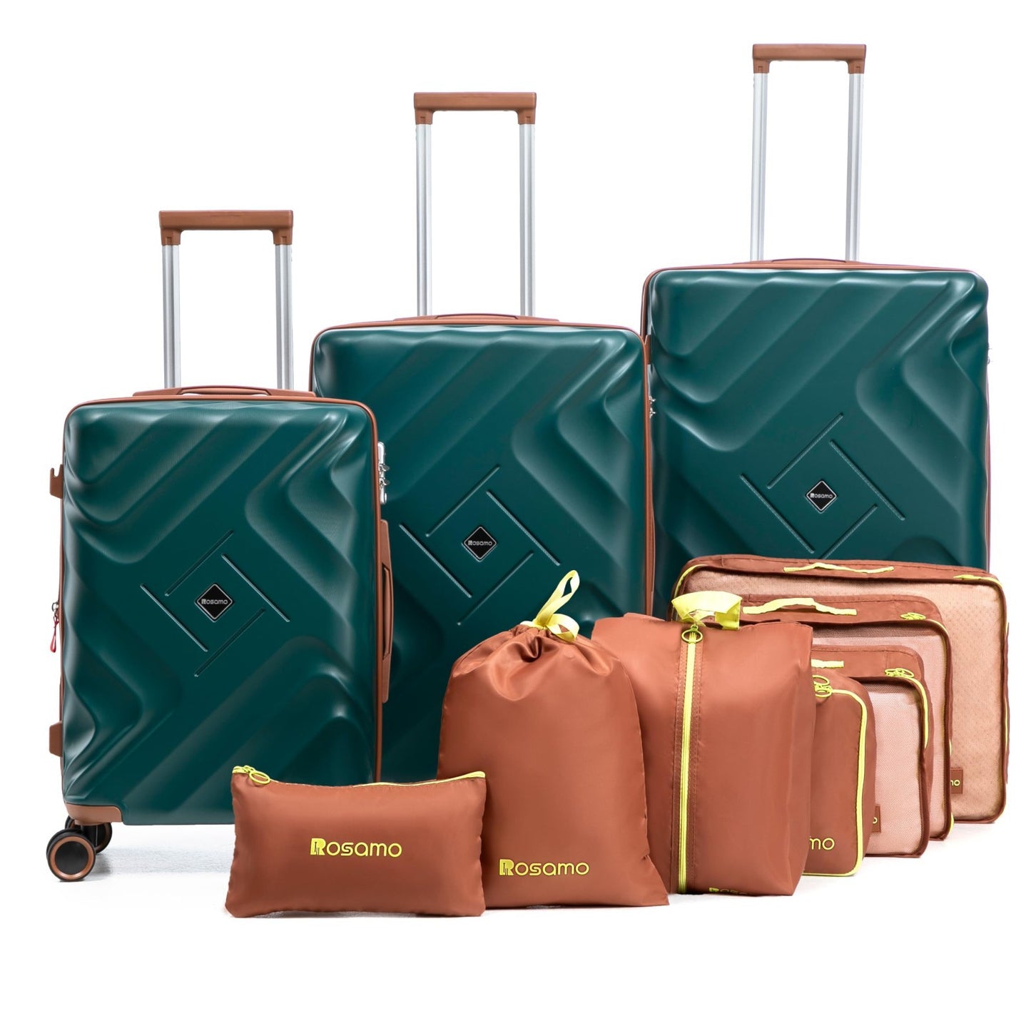 10-Piece Expandable Luggage Set, Airline Approved Carry-On, Hard Case Suitcases,1