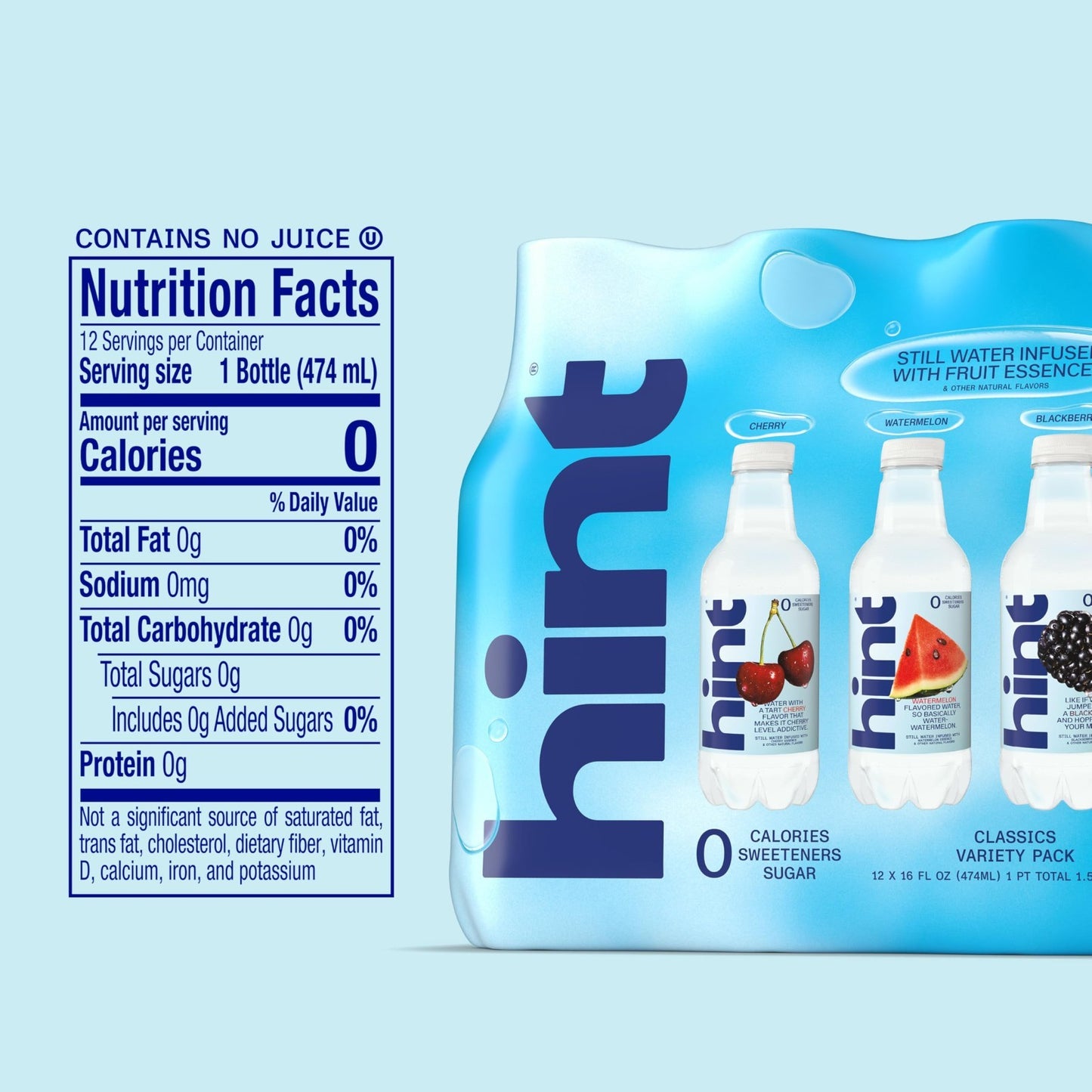 Flavored Water Variety Pack   12 Bottles, Zero Sugar, 0 Calories, Vegan, Gluten 2