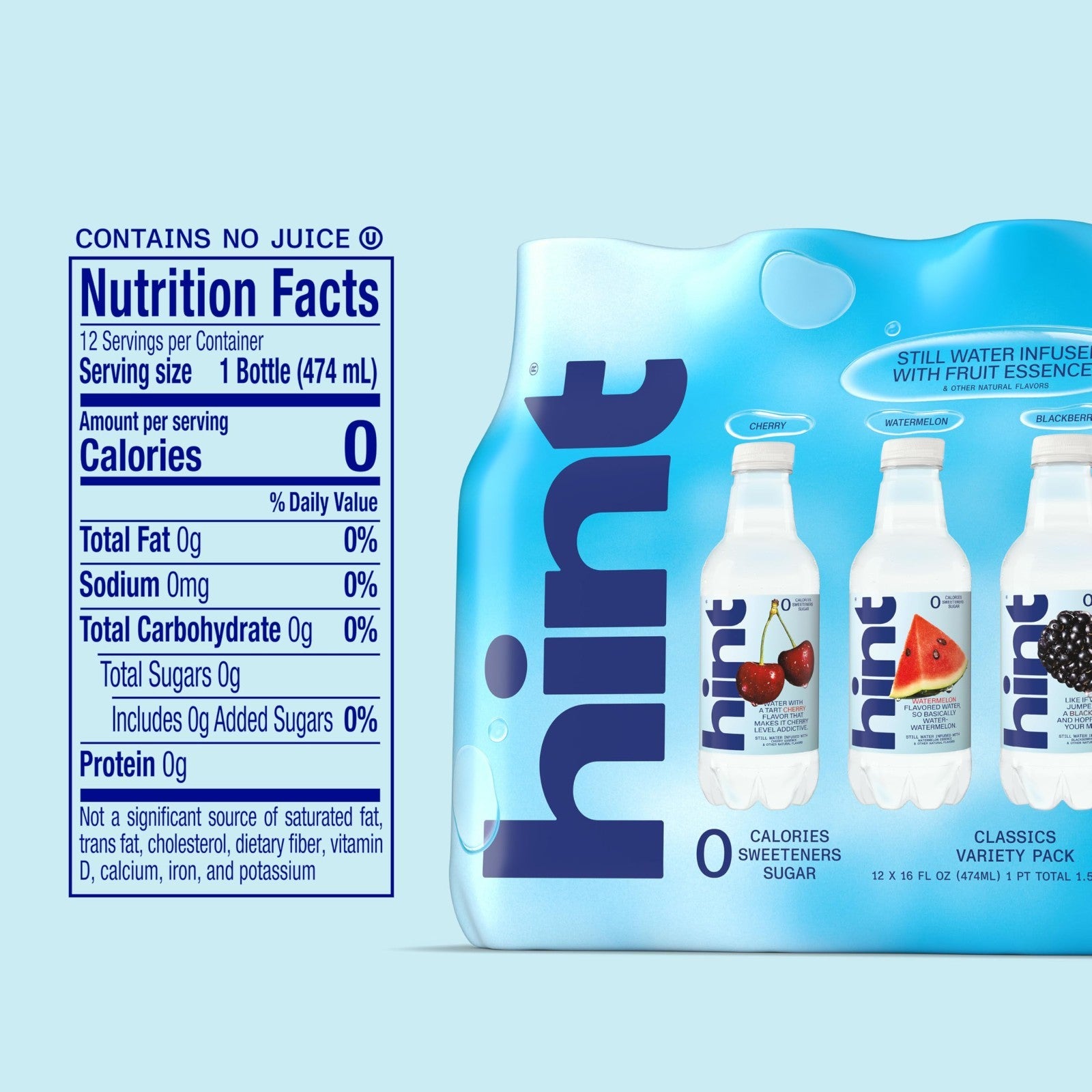 Flavored Water Variety Pack   12 Bottles, Zero Sugar, 0 Calories, Vegan, Gluten 2