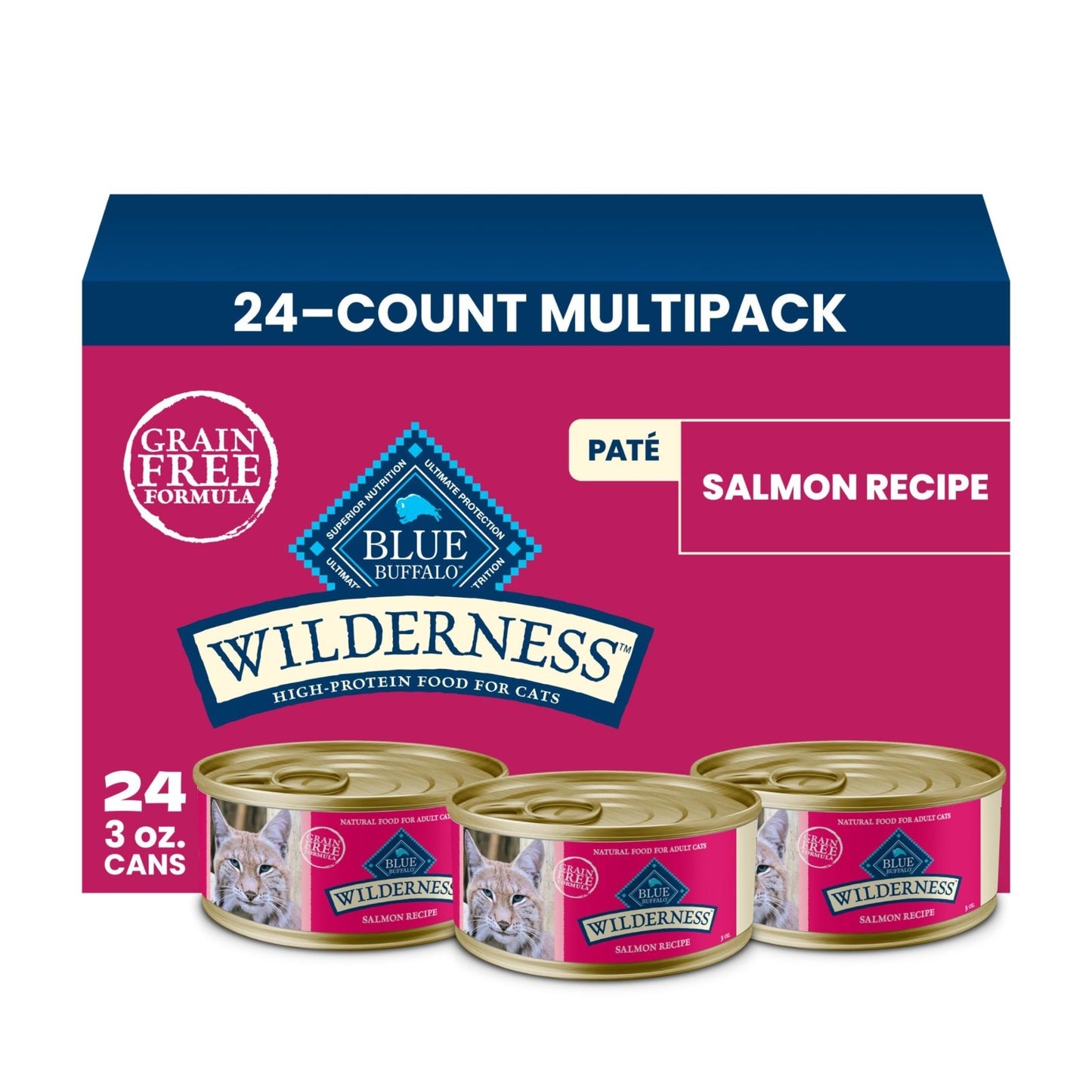 Grain Free Salmon Paté Wet Cat Food, 3 oz Cups, 24 Pack   High Protein, Natural1