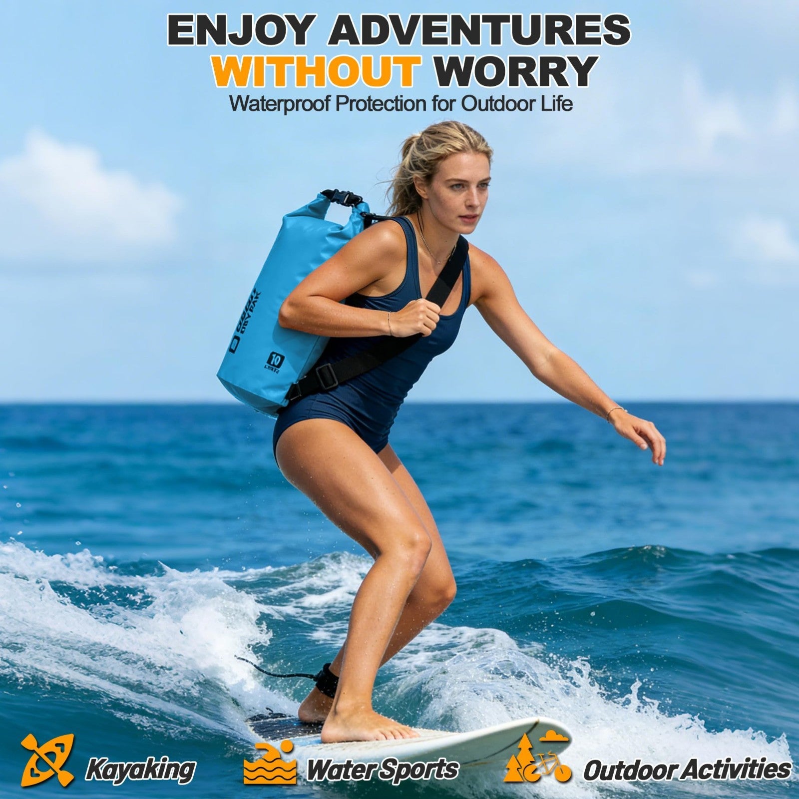 Waterproof Dry Bag 5L/10L/20L/30L/40L - Lightweight Roll Top Backpack for Travel6
