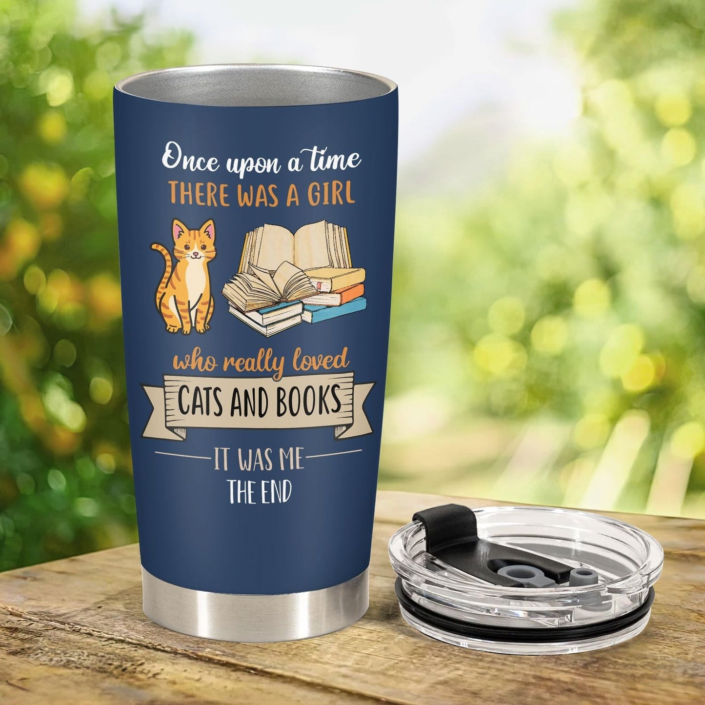 20oz Insulated Cat & Book Tumbler   Funny Gift for Cat Lovers & Librarians6