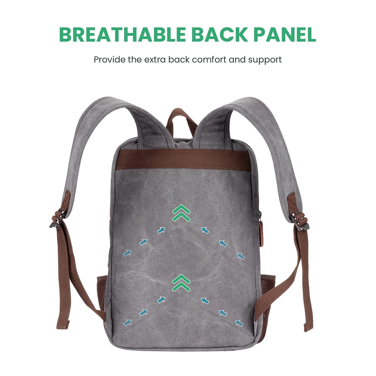 Vintage Canvas Laptop Backpack with USB Charging Port, Fits 15.6" Computer Bag4