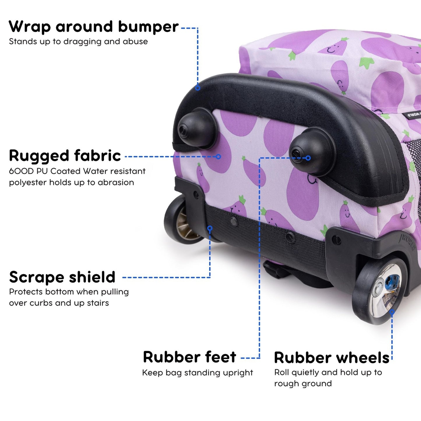 Kids Rolling Backpack with Wheels, 18" School Bookbag for Girls & Boys, Mr. Eggp4
