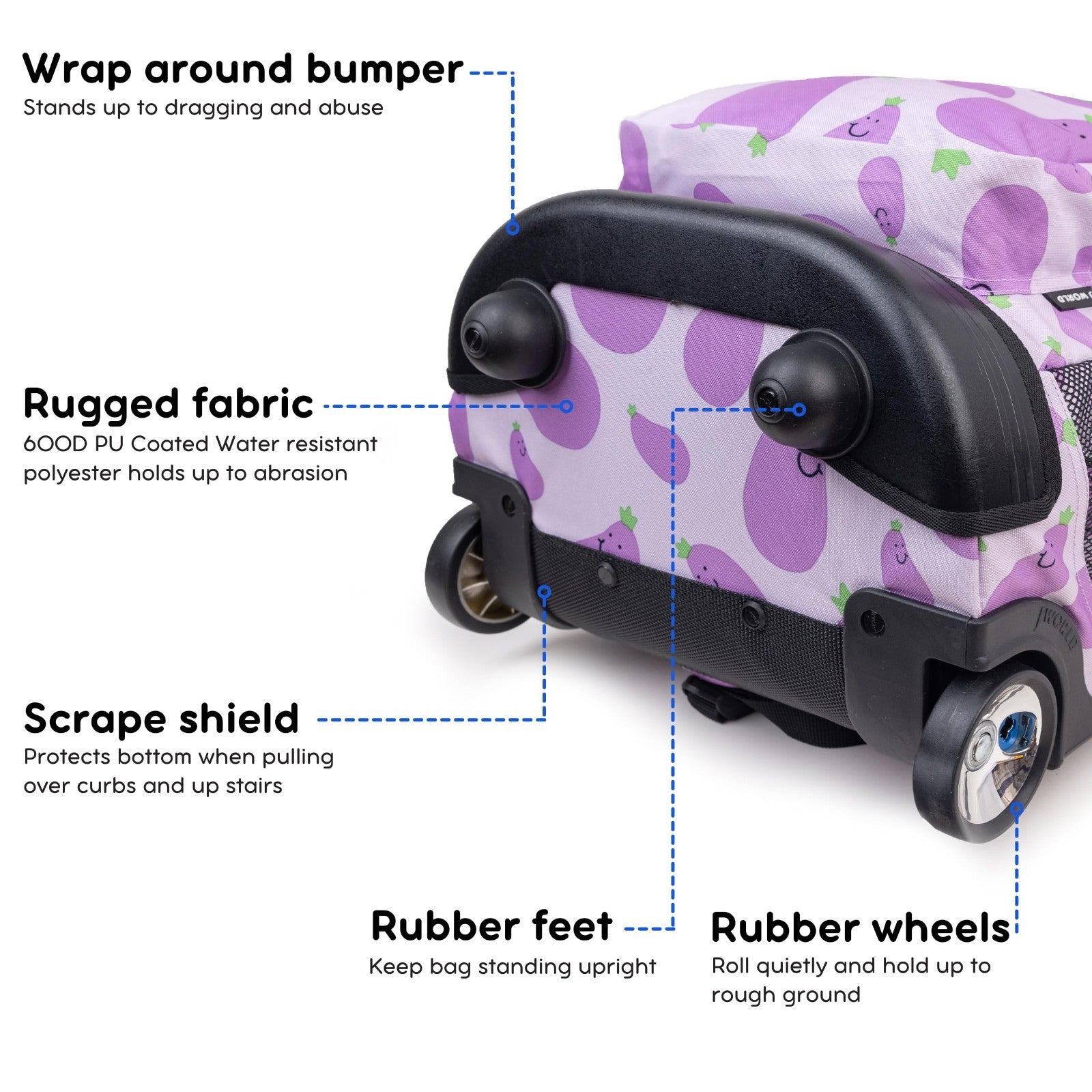 Kids Rolling Backpack with Wheels, 18" School Bookbag for Girls & Boys, Mr. Eggp4