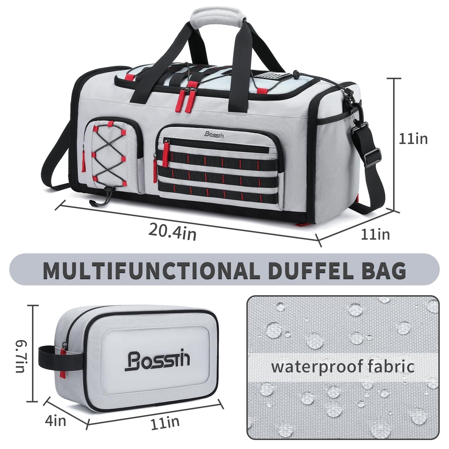 Expandable 45L 50L Gym Bag for Men & Women, Sports Duffle, Travel Tote, Workout2