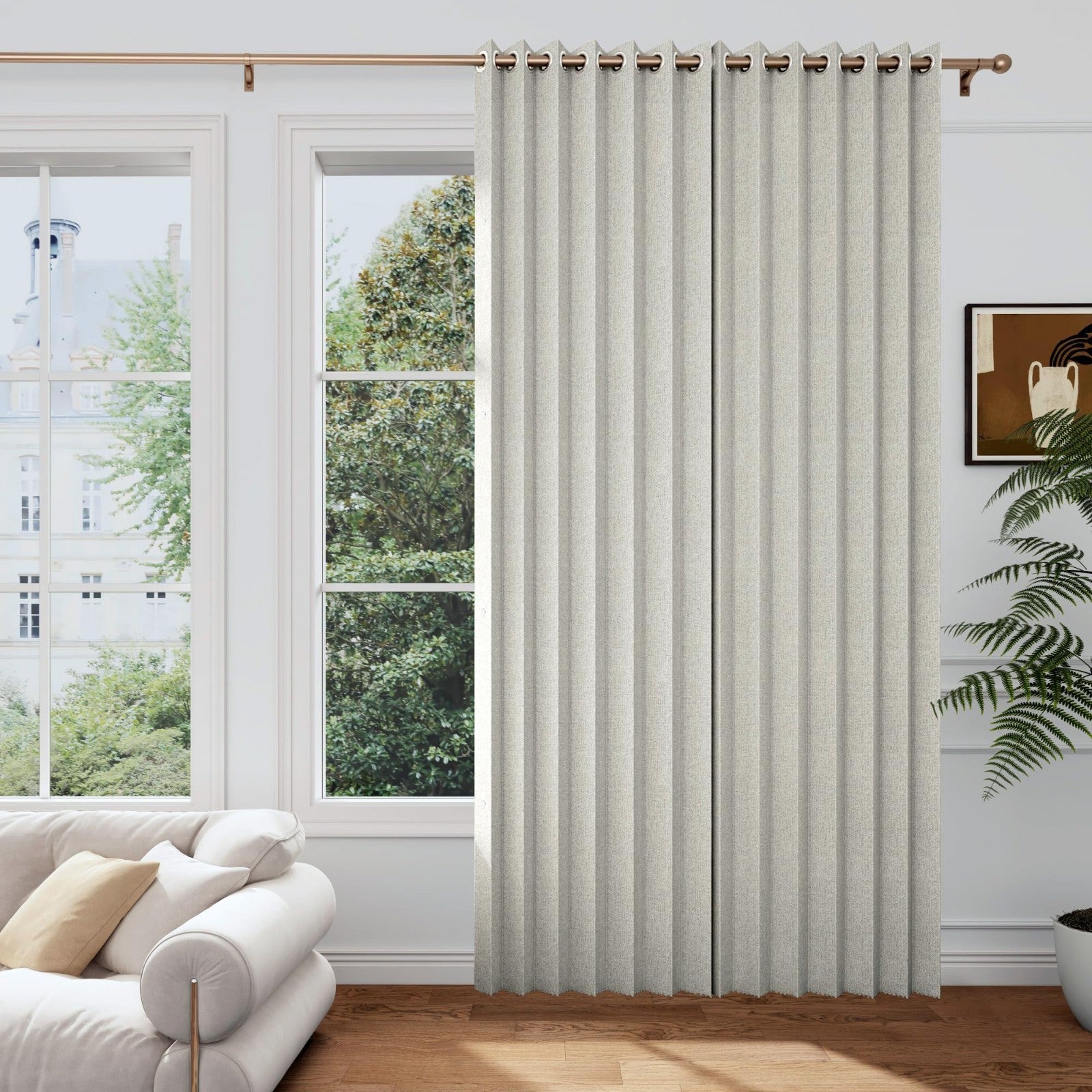 Thermal Insulated Blackout Pleated Curtains with Magnetic Closure, 1 Panel, W451