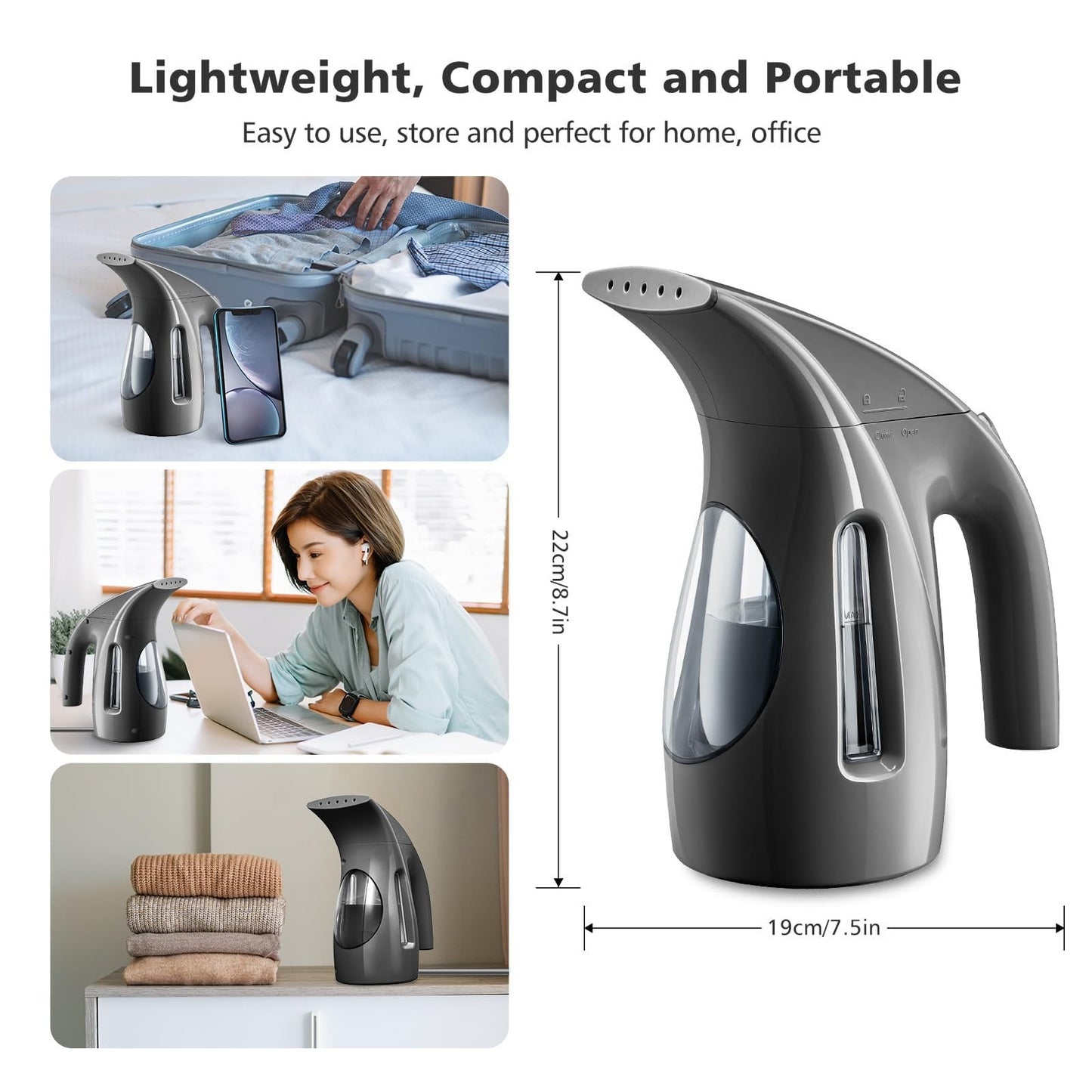 Portable Handheld Clothes Steamer, 240ml Capacity, 700W, Powerful Wrinkle Remove2