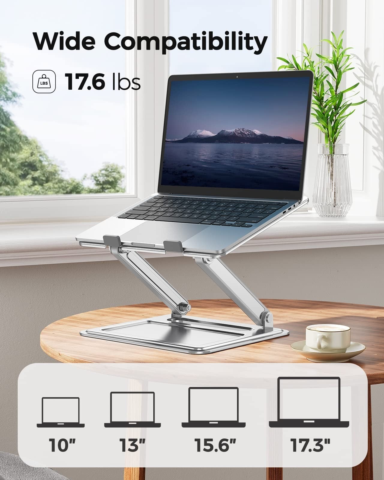 Adjustable Portable Laptop Stand for 17.3" Laptops, Ergonomic Design, Heat Dissi3