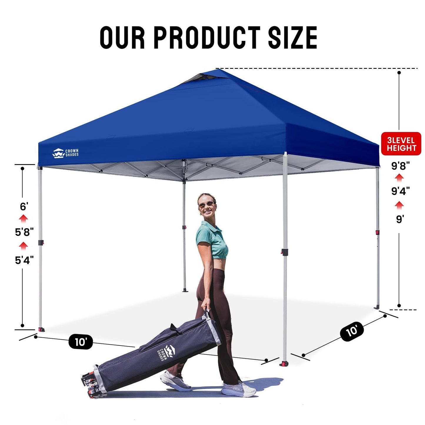 10x10 Pop Up Canopy Tent   Easy Setup, Navy Blue, Outdoor Sun Shade for Events,2