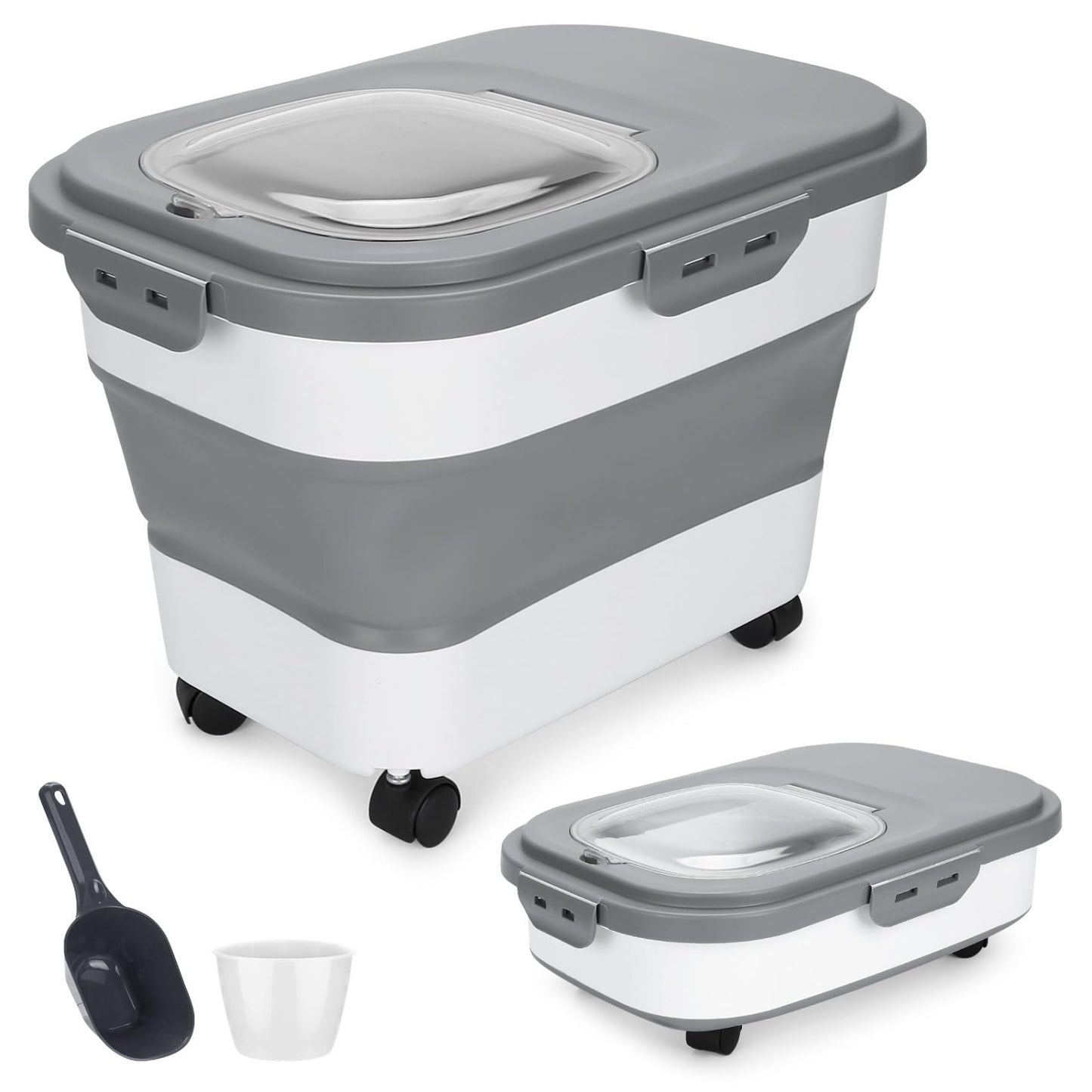 Airtight Dog Food Storage Container 17 lb with Wheels, Removable Lid & Scoop1