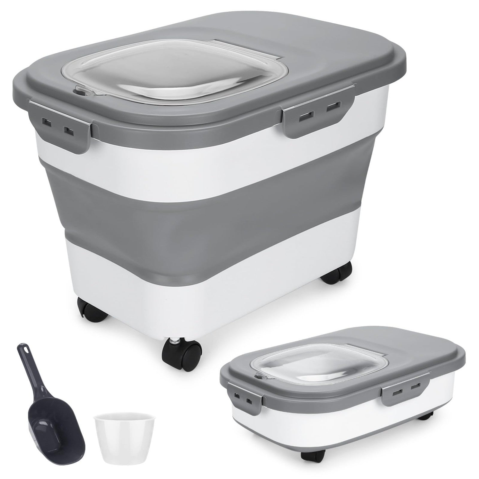 Airtight Dog Food Storage Container 17 lb with Wheels, Removable Lid & Scoop1