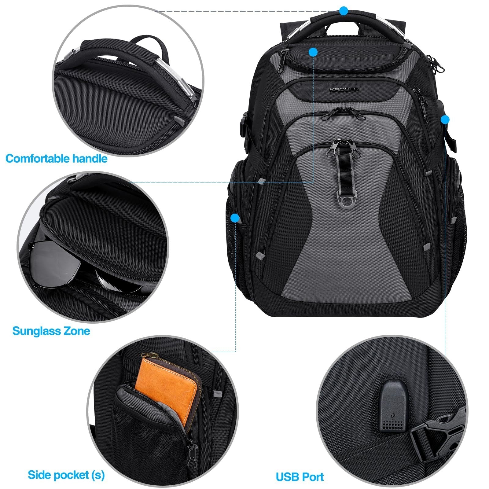 XXXL Laptop Backpack for 18.4 Inch Computers, Stylish Travel Bag for Men   Black4