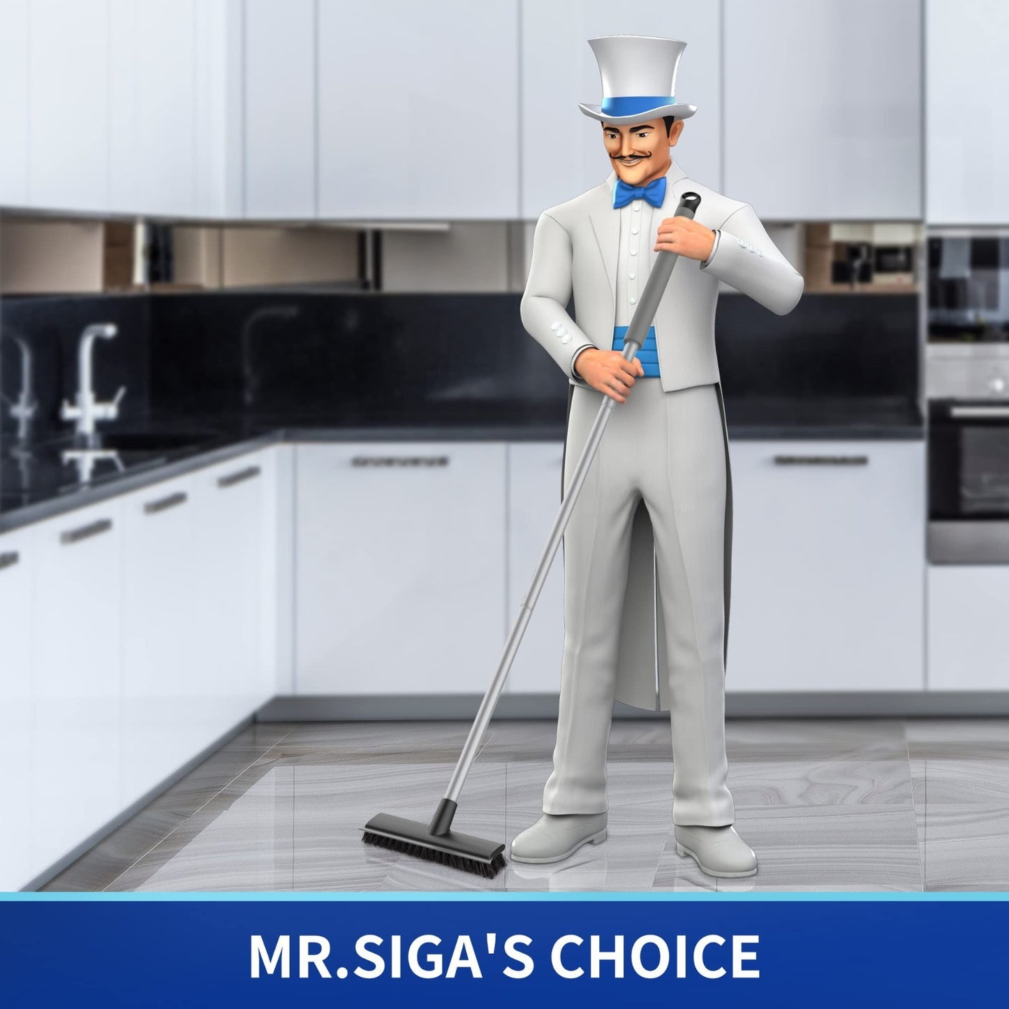 Floor Scrub Brush with Long Handle - Heavy Duty Cleaning Tool for Bathroom & Flo2