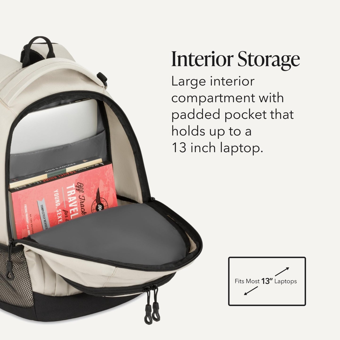 Laptop Backpack for 13" Laptops, Airflow Back Panel, Reflective Accents, 26L Cap3