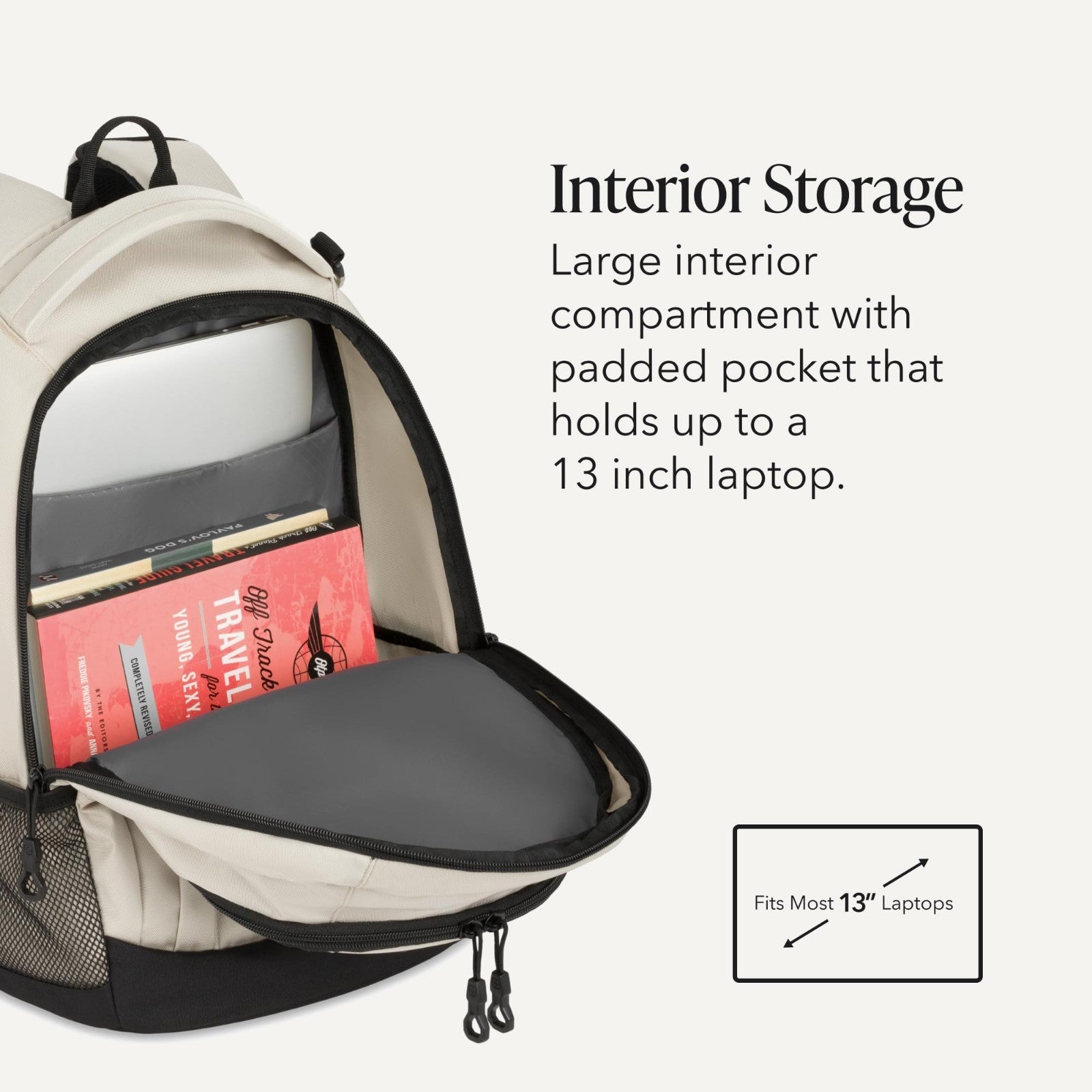 Laptop Backpack for 13" Laptops, Airflow Back Panel, Reflective Accents, 26L Cap3