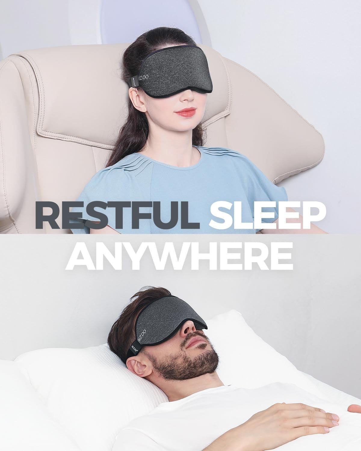 3D Luxury Sleep Mask - Soft Eye Cover for Travel, Light Blocking, Back Sleeper,6