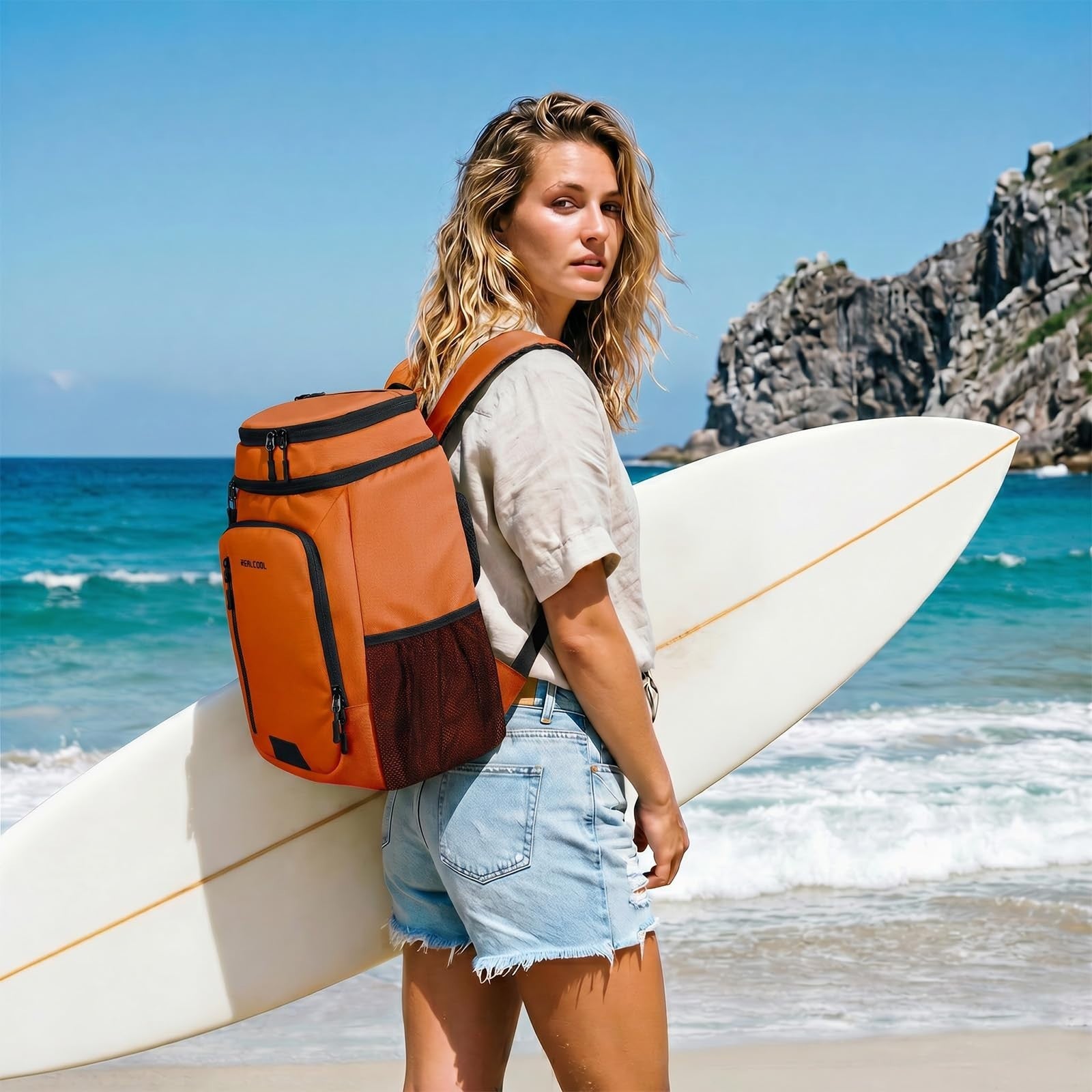 Insulated Cooler Backpack - 33 Can Leakproof Soft Bag for Camping, Hiking, Beach7