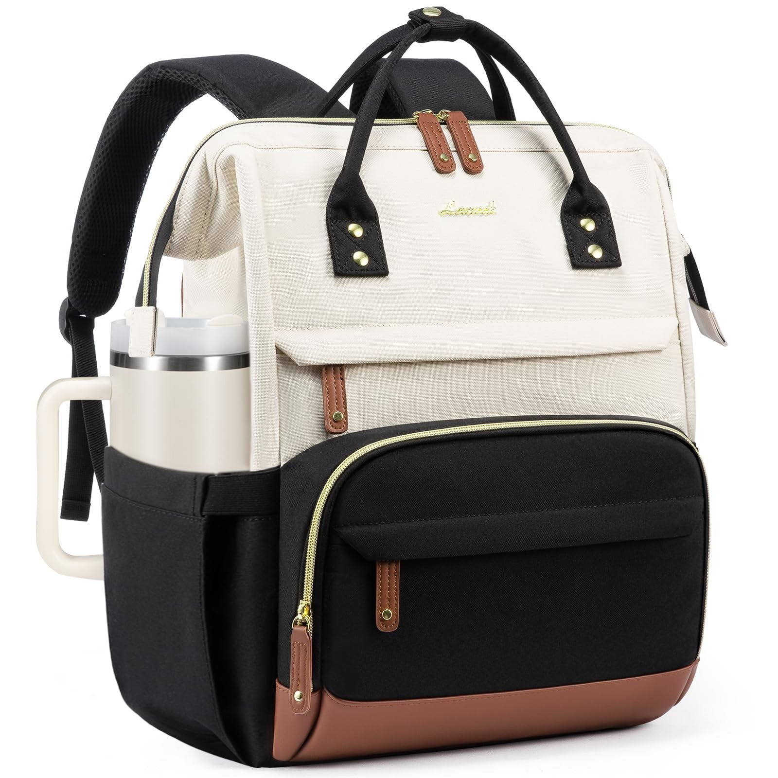 Stylish 15.6" Laptop Backpack for Women   Waterproof, Large Capacity, Travel & S1