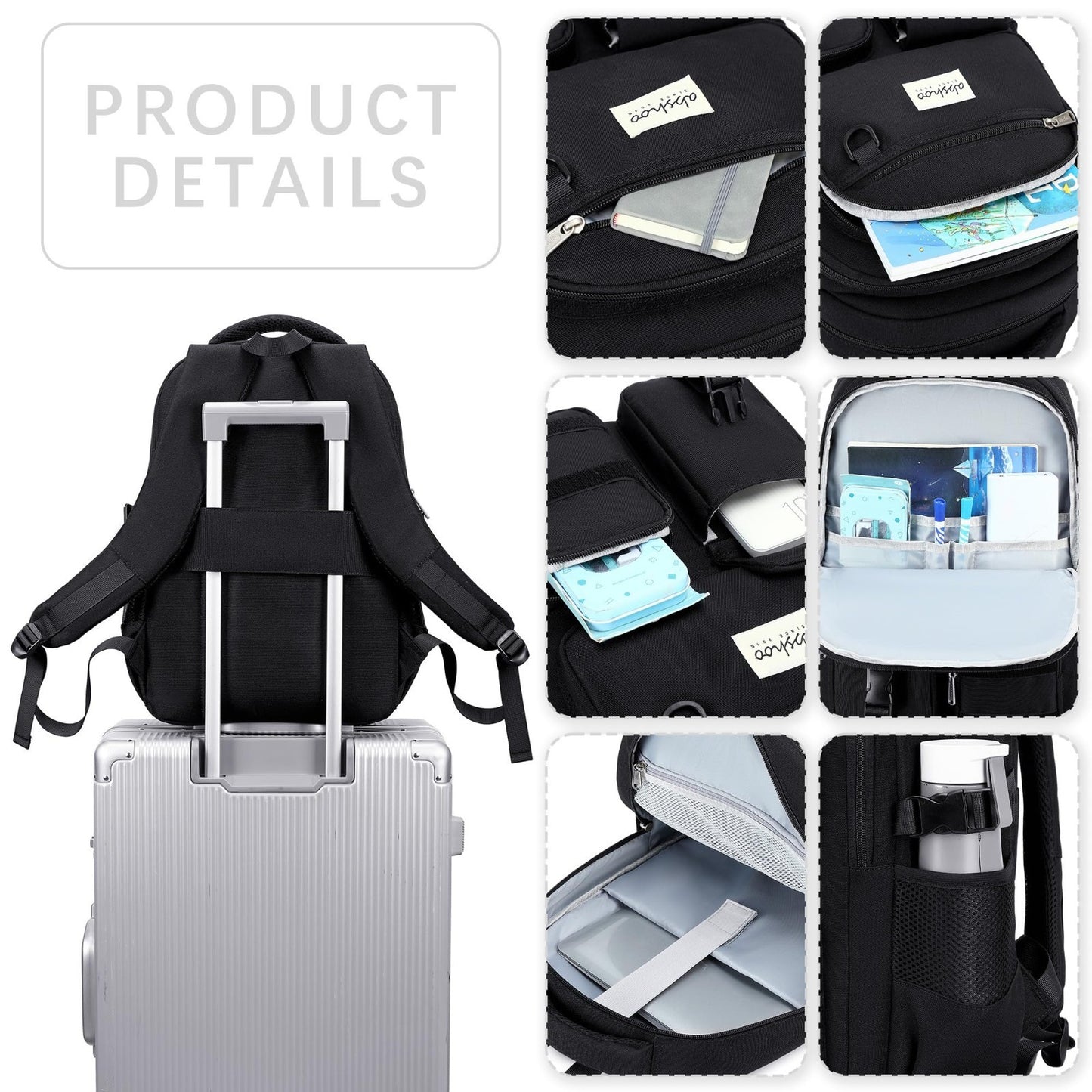 Large Heavy Duty Backpack for School & College, Multi Pocket Travel Bookbag3