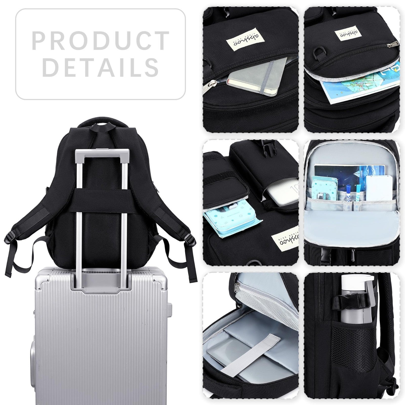 Large Heavy Duty Backpack for School & College, Multi Pocket Travel Bookbag3