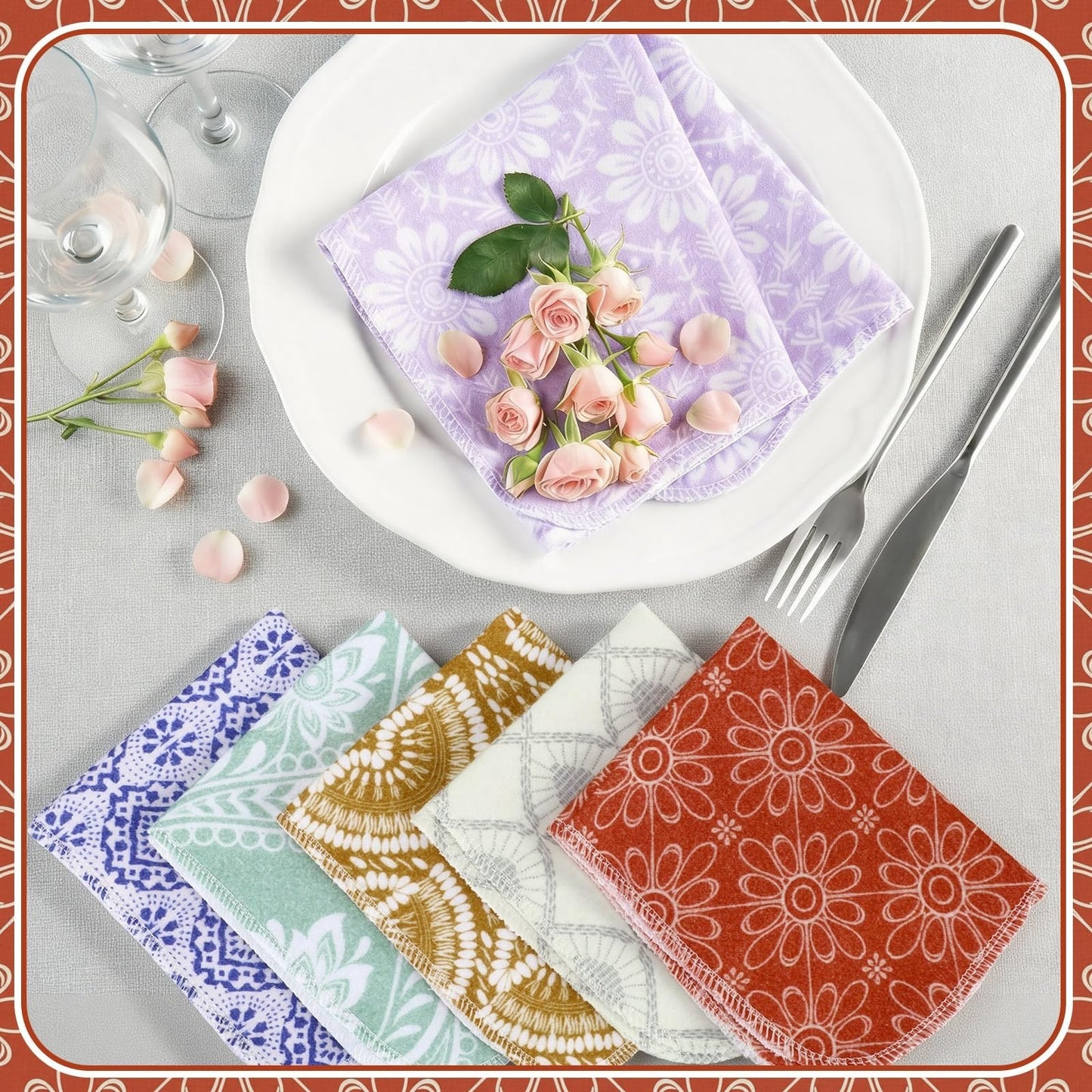 30 Pcs Reusable Paper Towels | Washable Cloth Kitchen & Bathroom Supplies, Soft4
