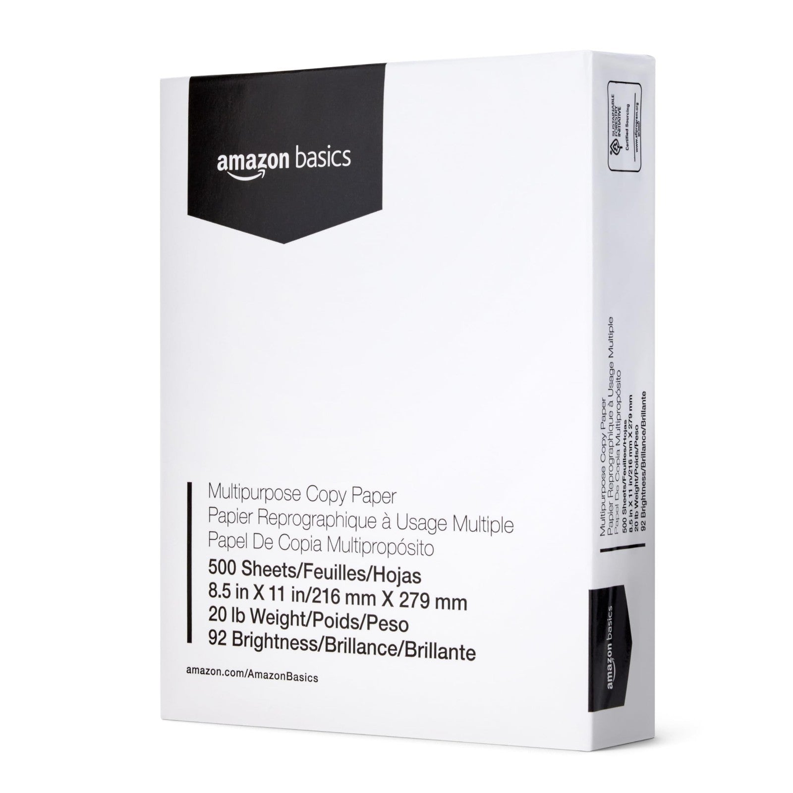 Multipurpose Copy Printer Paper, 20 lb, 8.5x11", 4000 Sheets, Bright White, Inkj5