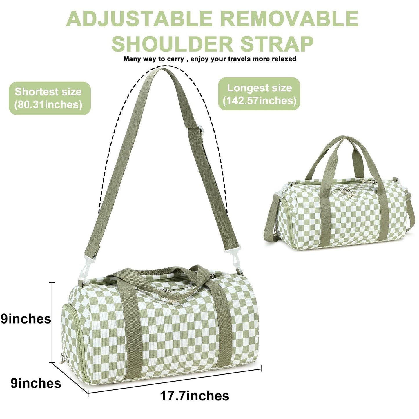 Cute Girls Duffle Bag with Shoes Compartment, Waterproof Gym & Travel Bag4