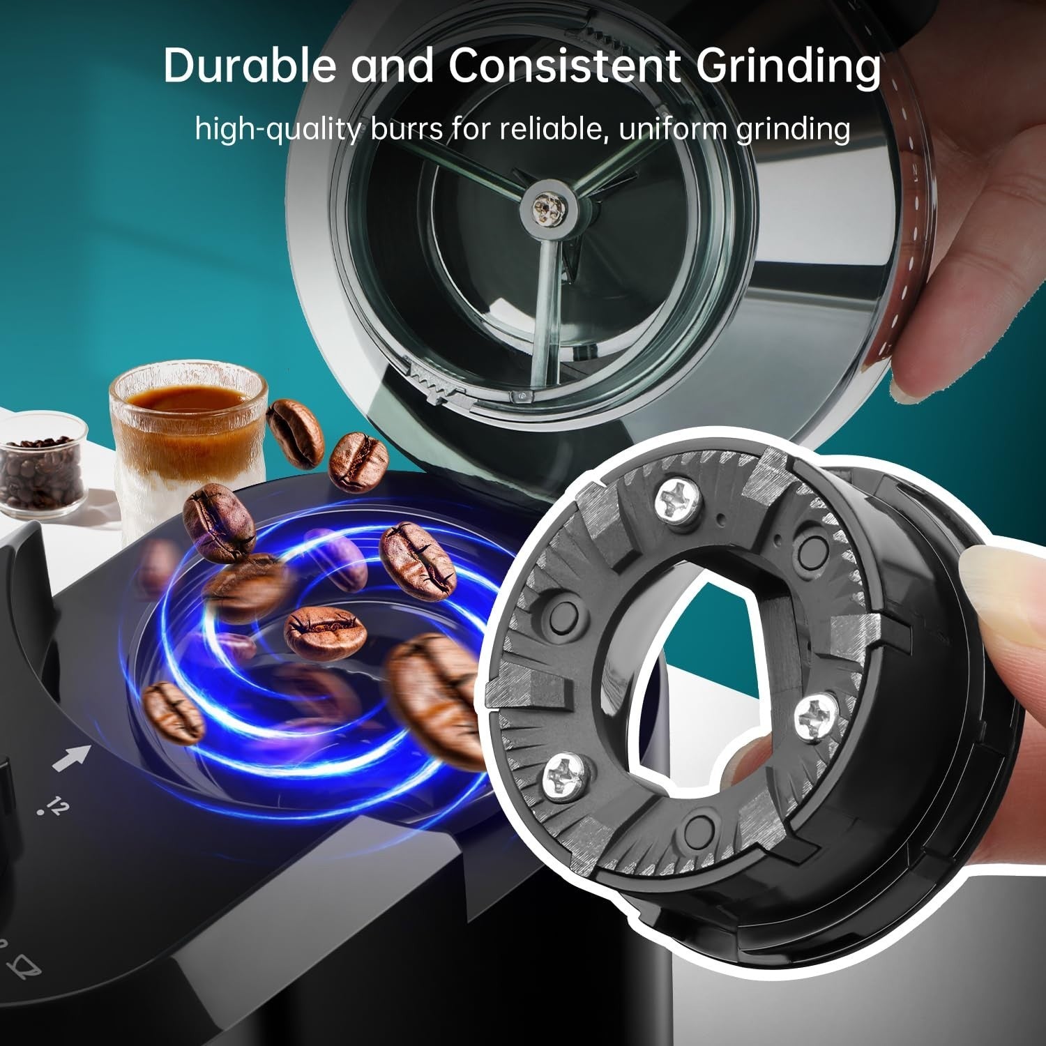 Electric Burr Coffee Grinder   28 Adjustable Grind Settings for 12 Cups   Profes5